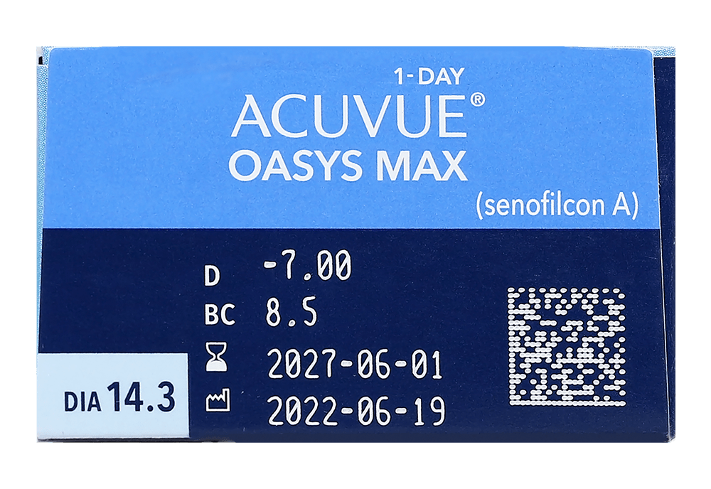 ワンデーアキュビューオアシスMAX(8箱セット) レンズデータ
