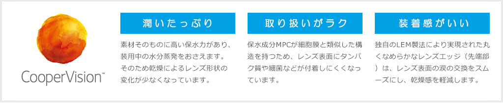 潤いたっぷり、取り扱いがラク、装着感がいい