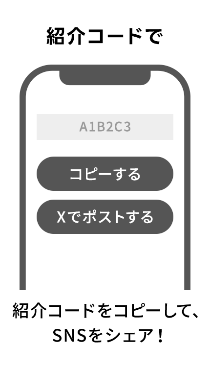 紹介コードでシェア